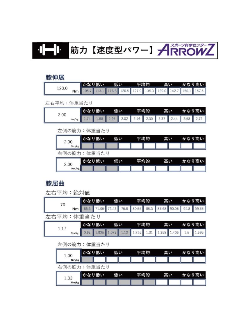 体力測定診断レポートサンプル -img-