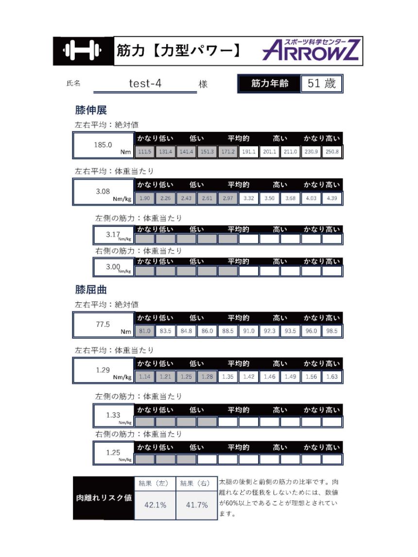 体力測定診断レポートサンプル -img-